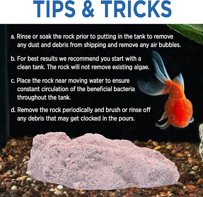 Fish Tank Rocks for Enhancing Water Clarity with Your Regular Cleaning Routine, Fish Friendly Aquarium Rocks, All Natural Aquarium Decor, Medium, Covers 750-1,500 Gallons