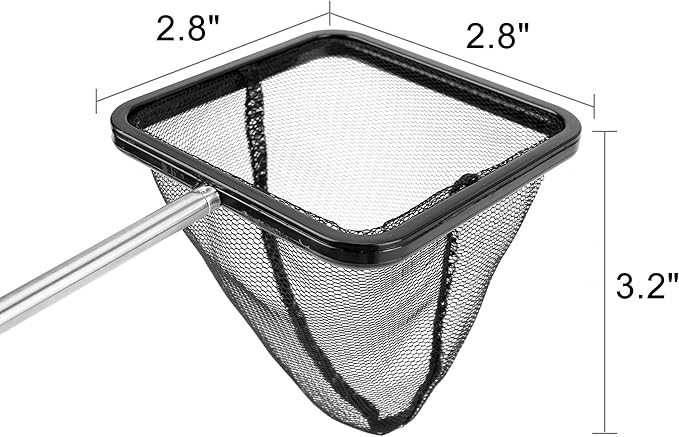 Aquarium Net with Extendable Stainless Steel Long Handle, Fine Mesh for Fish Tank