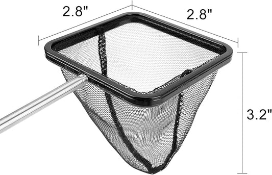 Aquarium Net with Extendable Stainless Steel Long Handle, Fine Mesh for Fish Tank