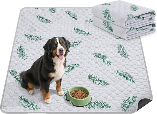 Washable Pee Pads for Dogs, 2Pack Reusable Puppy Pads, Super Absorbent & Leakproof Dog Pads, Anti-Slip Dog Pee Pads for Puppy Training & Incontinence, Leaf Pattern 48"x48"