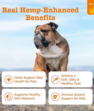 Zesty Paws Salmon Omega Oil Hemp for Dogs and Cats with Wild Alaskan Salmon Oil Omega 3 and 6 Fatty Acids with EPA DHA for Pets Supports Normal Skin Moisture and Immune System Function 16oz