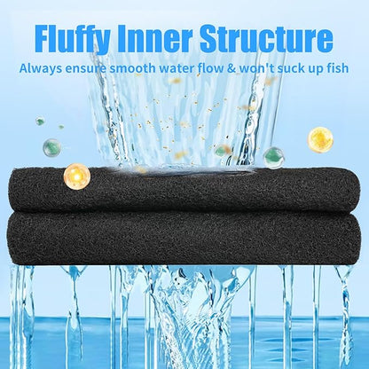 AQUANEAT Aquarium Activated Carbon Filter Media Pad for Fish Tank Pond Canister Filter (10.5" x 72")