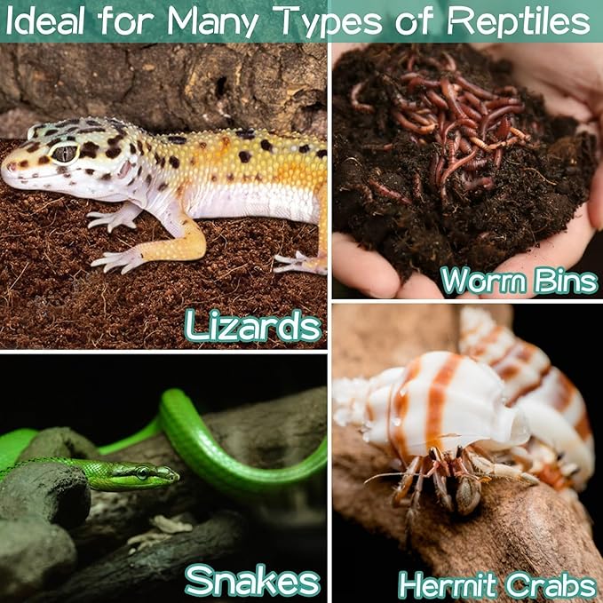 Halatool 8Pack Compressed Coconut Fiber Substrate for Reptile Natural Premium Coconut Husk Substrate Terrarium Bedding for Tortoises Beard Dragon Leopard Gecko Snake Tarantula Worm Bins