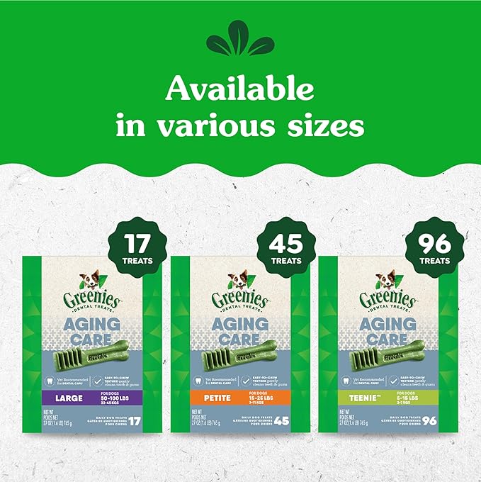Greenies Aging Care Regular Dental Dog Treats, 27 oz. Pack (27 Treats)