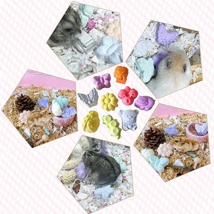 10 Pieces Hamster Teeth Grinding Lava Block Calcium Stone Chew Toys for Chinchillas Rabbits Gerbil Guinea Pig Syrian Hamster Squirrel Ferret