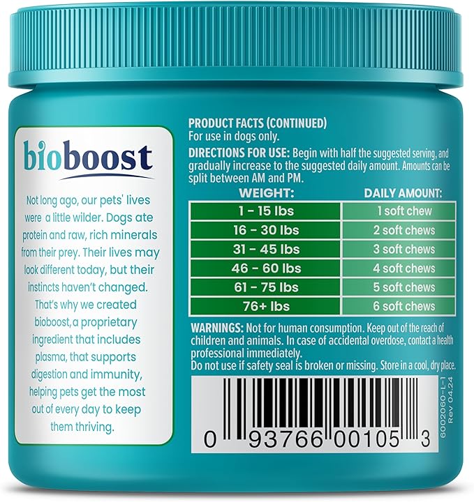 Solid Gold Calming Chews for Dogs - Dog Calming Chews W/Melatonin for Separation, Stress & Hyperactivity Relief - Supports Relaxation for Travel, Fireworks & Storms - All Ages & Sizes - Bacon - 60ct