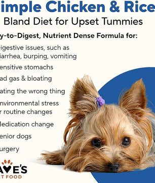 Dave's Pet Food Sensitive Stomach Dog Food (Chicken & Rice), Easy to Digest, Gluten-Free, Digestive Care, Wet Canned, 5.5 oz (Case of 24)