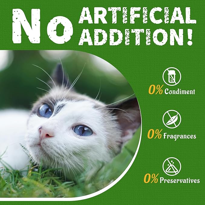 Just Try 6.34OZ Cat Treats, Freeze Dried Cat Grass Teething Stick,Healthy Training Treats Food Topper,Hairball Control Teeth Cleaning Dental Treats for Indoor Cats (6.34 OZ, Chicken)