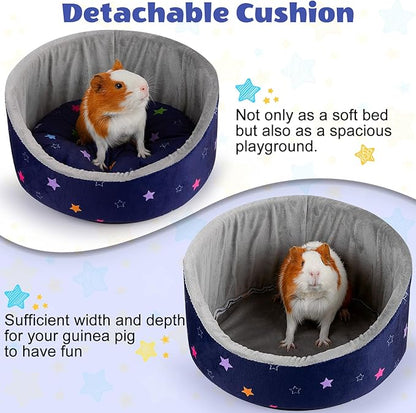 Glittme Soft Rabbit & Guinea Pig Bed - Thick Removable Mat, Machine Washable, Cozy Cuddler Cup Bed for Guinea Pig, Rabbit, Ferret