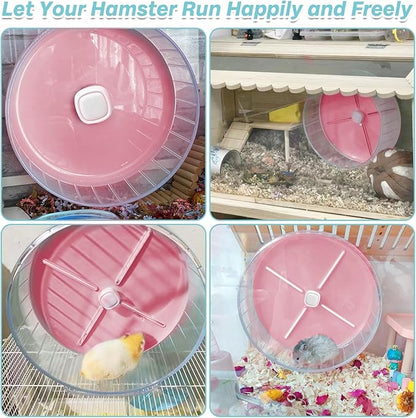 kathson Hamster Exercise Wheel 7.87 in Silent Spinning Running Wheels with Stand for Hamsters, Gerbils, Mice and Other Small Pets (Pink)