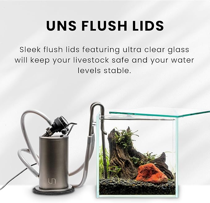 Ultum Nature Sytems Tank Lids for Rimless Tanks - Ultra Clear Rimless Aquarium Lid, Fish Tank Lid Cover for Glass Aquarium, Frameless Aquarium Lid, Cover for Tank - 16C, 16S, 16T (Flush Fit)