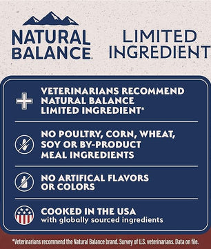 Natural Balance Limited Ingredient Adult Dry Dog Food with Healthy Grains, Beef & Brown Rice Recipe, 12 Pound (Pack of 1)
