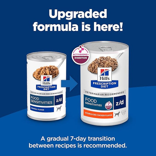 Hill's Prescription Diet z/d Skin/Food Sensitivities Hydrolyzed Wet Dog Food, Veterinary Diet, 13 oz. Cans, 12-Pack