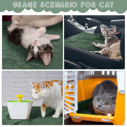 10 Pcs Guinea Pig Cage Liners Washable Rat Bedding for Guinea Pigs Controlling Absorbent Waterproof Pee Pads Blanket for Rabbits Hamster Small Animals Chinchilla(12 x 12 Inch,Dark Green)