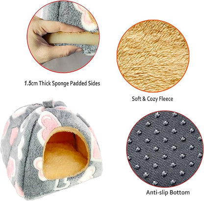 Guinea Pig Bed, Guinea Pig Hideout House Accessories Warm Bed for Small Animals Hamsters Chinchillas Dwarf Bunnies Hedgehogs. M, Greyheart