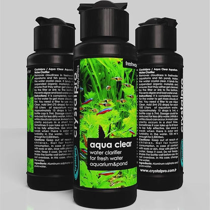 Water Clarifier 16.9 Oz - Aqua Clear Treats 2650 Gallons - Clear Cloudy Fish Tank Water - for Freshwater Aquariums and Fish Ponds -Fish Tank Cleaner- Use with Aquarium Filter