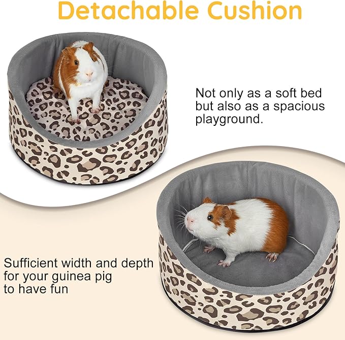 Glittme Soft Rabbit & Guinea Pig Bed - Thick Removable Mat, Machine Washable, Cozy Cuddler Cup Bed for Guinea Pig, Rabbit, Ferret