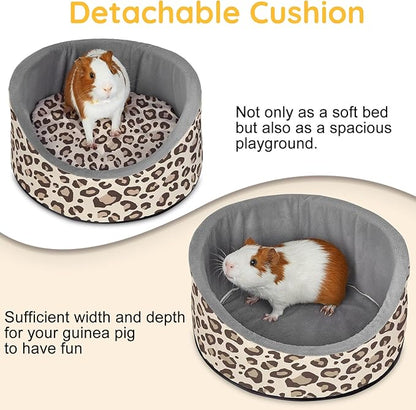 Glittme Soft Rabbit & Guinea Pig Bed - Thick Removable Mat, Machine Washable, Cozy Cuddler Cup Bed for Guinea Pig, Rabbit, Ferret