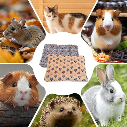 2PCS Guinea Pig Bed Mat, Washable Small Animal Bed, Bunny Rabbit Pillow Blanket(12.6 x 9.8 Inch)