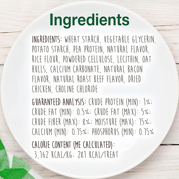 Nylabone Healthy Edibles Natural Dog Chews Long Lasting Bacon Flavor Treats for Dogs, Medium/Wolf (2 Count)