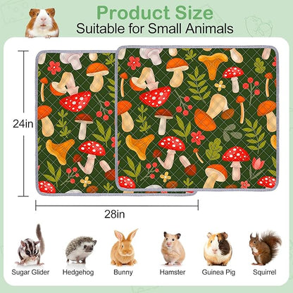 2 Pack Guinea Pig Bedding, Washable Guinea Pig Cage Liner Reusable Guinea Pig Mat Waterproof Guinea Pig Bedding for Cage, Super Absorbant Guinea Pig Pee Pads for Small Animals Hamster Rabbit Squirrel