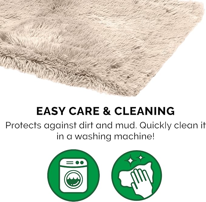 Furhaven Waterproof Throw Blanket for Dogs & Indoor Cats, Washable - Shaggy Plush Calming Long Faux Fur & Velvet Dog Blanket - Taupe, Medium