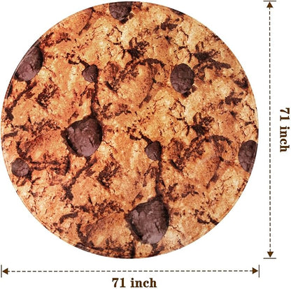 mermaker Cookies Blanket 2.0 Double Sided 71 inches for Adult and Kids, Novelty Realistic Cookies Throw Blanket, 285 GSM Soft Flannel Blanket