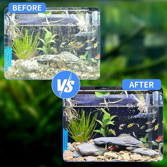 Magnetic Aquarium Fish Tank Glass Cleaner, Floating Aquarium Magnetic Brush, Algae Scraper Glass Cleaner Scrubber for 0.2-0.6 Inch Thick Glass Fish Tank (L)