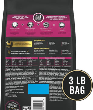 Purina Pro Plan Vital Systems Chicken and Egg Formula 4-in-1 Adult Dry Cat Food - 3 lb. Bag