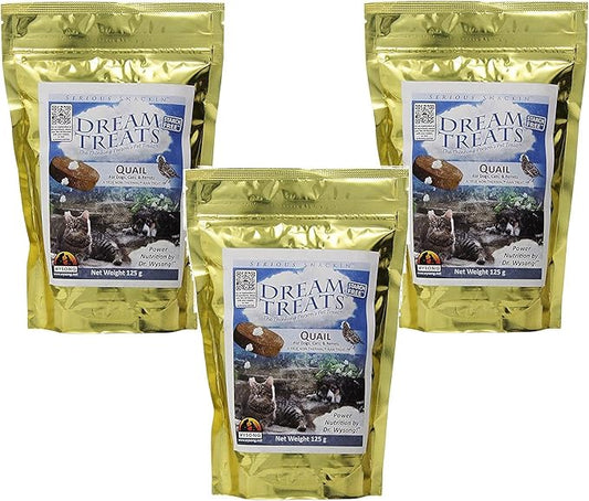 Wysong Dream Treats Quail- for Dogs/Cats/Ferrets - Raw Food - 4.9 Ounce Bag