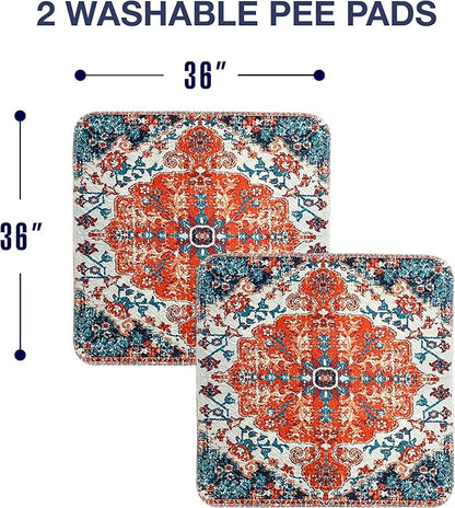 Washable Pee Pads for Dogs - Super Absorbent Reusable Puppy Training Pads - 100% Waterproof, Leak-Proof & Non-Slip Whelping Pads for Pet Housebreaking