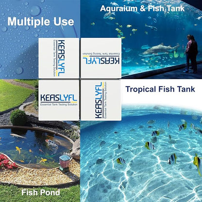 Aquarium Test Strips,100 Strips 9 in1 Saltwater and Freshwater Aquarium Test Kit for Aquarium,Pond and Fish tank,Testing Carbonate,Alkalinity,pH,Hardness,Free Chlorine,Nitrate,Nitrite,copper and Iron.