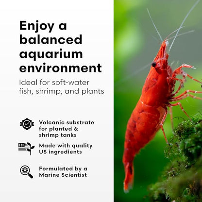 Brightwell Aquatics FlorinVolcanīt Rio Escuro-XF – Volcanic Substrate for Planted Aquariums & Shrimp Tanks – Lowers GH & pH – Supports Root Growth, 2lbs