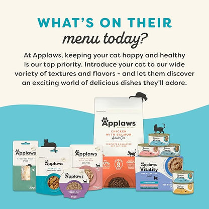 Applaws Vitality Wet Cat Food in Broth, Natural Cat Food with Added Vitamins & Minerals, Grain-Free, Carrageenan Free, Tuna Fillet in Broth (24 Count, 2.47 oz Cans)