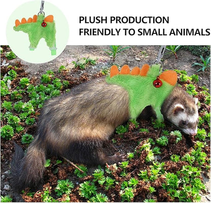 Ferret Harness and Leash Set with Safe Bell, Dinosaur-themed, Green, Small Pet, 2.36-3.54 inches (6-9 cm), 47 inches (120 cm) Lead Rope