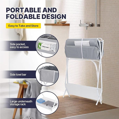 B4 Plus Dog Bathtub Dog Washing Station with Scrubber for Medium Dogs Under 66lbs or Two Small Pets, Foldable Dog Tub for Bathing and Grooming, Portable Collapsible Dog Shower Tub