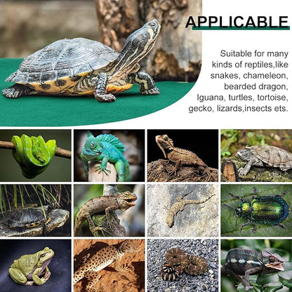 Haull 4 Pcs 24 x 47 Reptile Carpet Pet Terrarium Floor Liners Bedding Substrate Liner Supplies Reptile Cage Mat Tank Accessories for Lizard Bearded Dragon Tortoise Snake Leopard (Green)