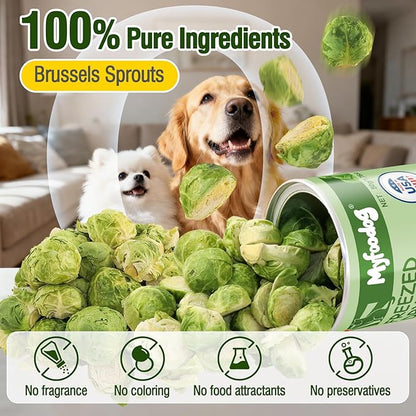 Freeze Dried Brussels Sprouts for Dog, Single Ingredient, Nutrient Rich, Low Calorie Dog Treats Snack, Also for Rabbits, Birds, Turtles & Guinea Pigs (50g)