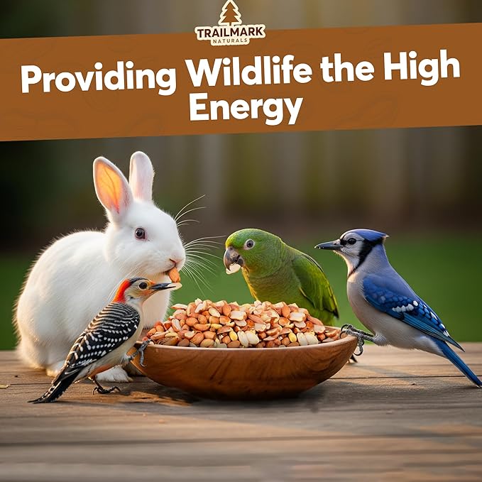 11 LB - Raw Shelled Peanuts for Squirrels, Out of Shell Peanuts for Birds and Wildlife- Squirrel Food, Wild Bird Seed - Grown in The USA