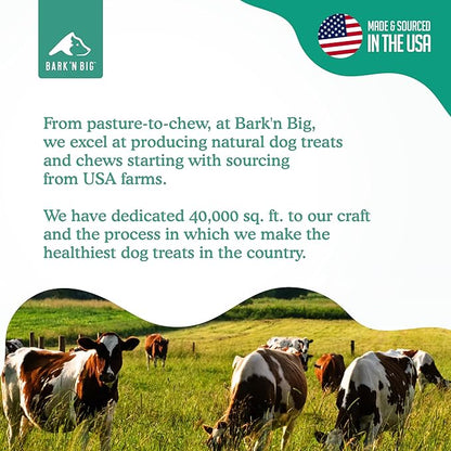 BARK'N BIG Thick Steer Sticks for Dogs - Chew Stick for Dogs, Odor Free Pizzle Sticks, Bully Chews Made in USA & Sourced in The USA - 5-6 Inch - 12 Ct