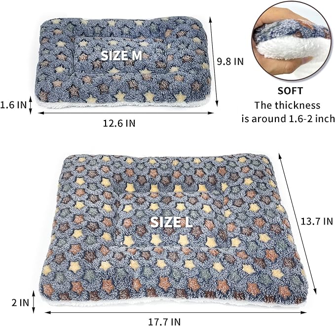 Amakunft 2 Pcs Guinea Pig Bed Mat Washable, Rabbit Winter Bed Pad for Indoor, Warm Small Animal Bed Mattres, Fleece Sleeping Pad for Bunny, Rat, Hedgehog, Sugar Glider, Chinchilla
