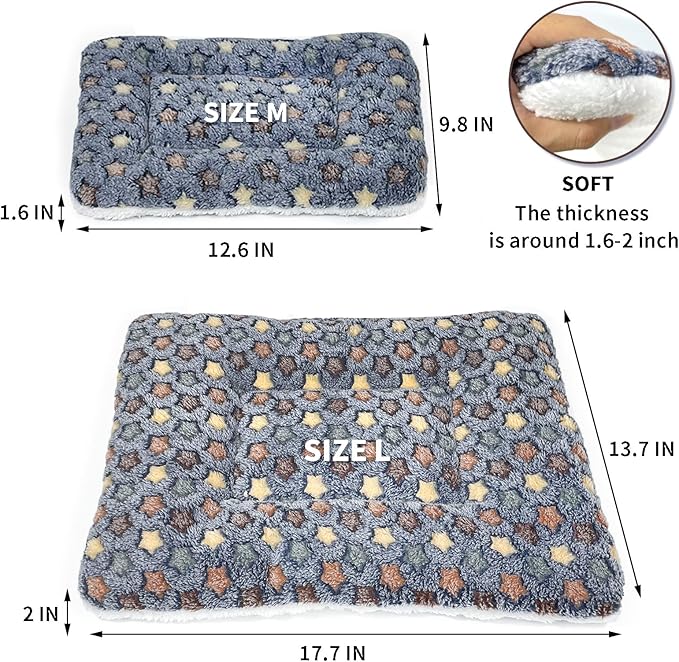 Amakunft 2 Pcs Guinea Pig Bed Mat Washable, Rabbit Winter Bed Pad for Indoor, Warm Small Animal Bed Mattres, Fleece Sleeping Pad for Bunny, Rat, Hedgehog, Sugar Glider, Chinchilla