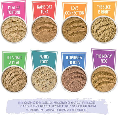 Weruva Slide N' Serve Paté Wet Cat Food, The Showcase Chowdown Variety Pack, 2.8oz Pouch, Pack of 16