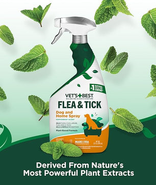 Vet’s Best Flea and Tick Home Spray – Plant-Based Flea and Tick Treatment for Dogs and Indoor Use – Natural Spray with Essential Oils for Flea Control in Home – 32 oz Bottles, 2 Pack