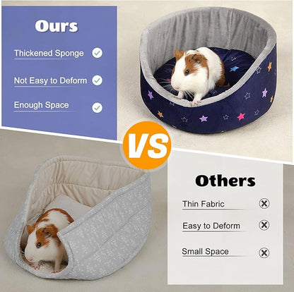 Glittme Soft Rabbit & Guinea Pig Bed - Thick Removable Mat, Machine Washable, Cozy Cuddler Cup Bed for Guinea Pig, Rabbit, Ferret