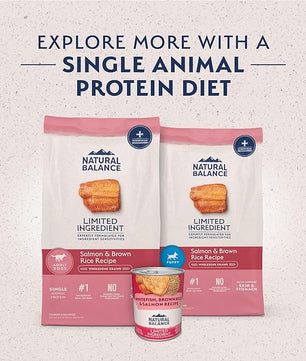 Natural Balance Limited Ingredient Adult Dry Dog Food with Healthy Grains, Salmon & Brown Rice Recipe, 12 Pound (Pack of 1)