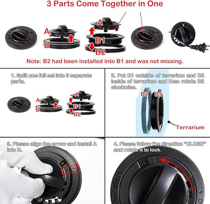REPTI ZOO Reptile Glass Terrarium, 18" x 18" x 24" Knock-Down Reptile Habitat Tank with Double Hinge Door & Top Screen Ventilation and Side Mesh Ventilation, 30 Gallon Large Reptile Terrarium