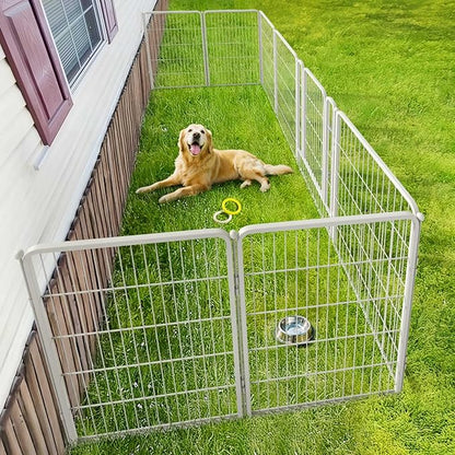 FXW Rollick Unleashed Dog Playpen for Indoor, Yard, RV Camping, 40 inch 8 Panels for Medium and Large Dogs, White│Patented