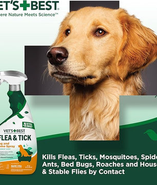 Vet’s Best Flea and Tick Home Spray – Plant-Based Flea and Tick Treatment for Dogs and Indoor Use – Natural Spray with Essential Oils for Flea Control in Home – 32 oz Bottles, 2 Pack