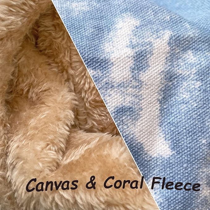 LeerKing Guinea Pig Tunnel 3 Way, Small Animal Hideout Toy Washable Canvas Fleece Tube Play Tunnel for Rats Ferret Bunny Gerbil Sugar Glider Chinchilla, Blue